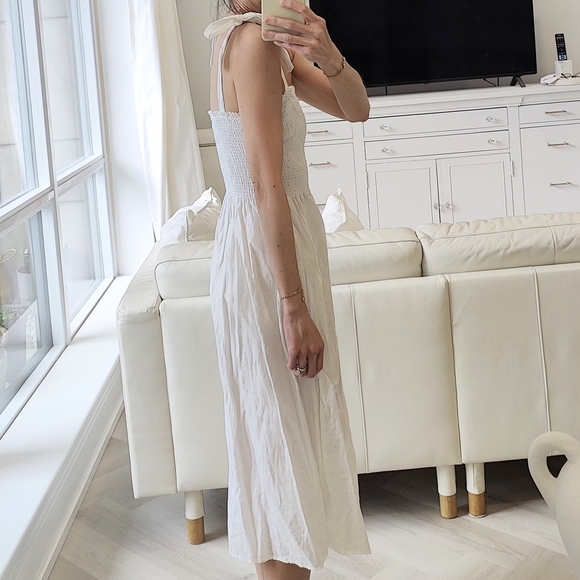 Aritzia Wilfred White golden hour linen Midi Dress - Picture 5 of 8